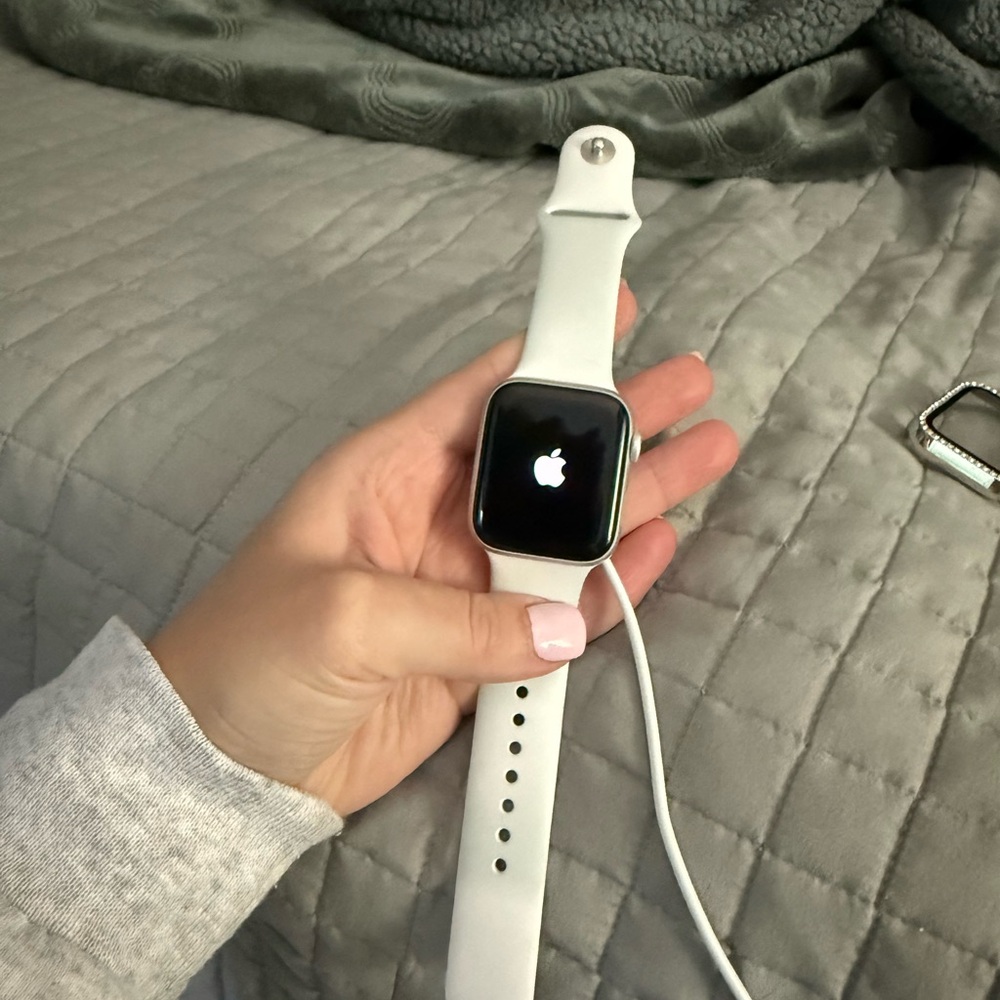 Apple Silver and White Smartwatch